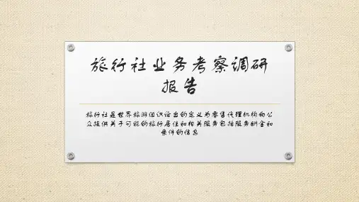 旅行社调研PPT