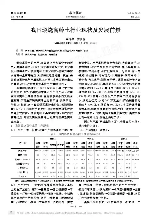 我国煅烧高岭土行业现状及发展前景