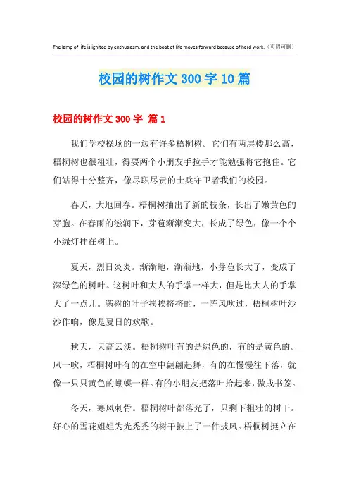 校园的树作文300字10篇