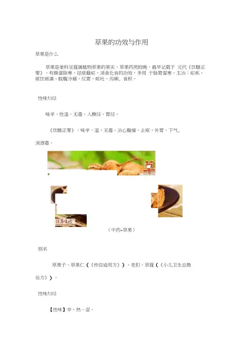 草果的功效与作用汇总