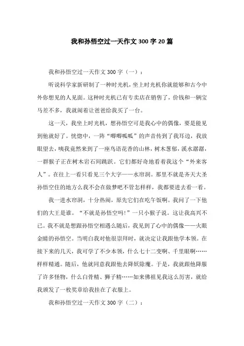 我和孙悟空过一天作文300字20篇
