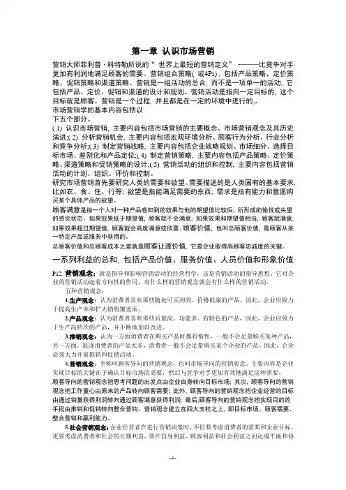 国际市场营销学复习重点