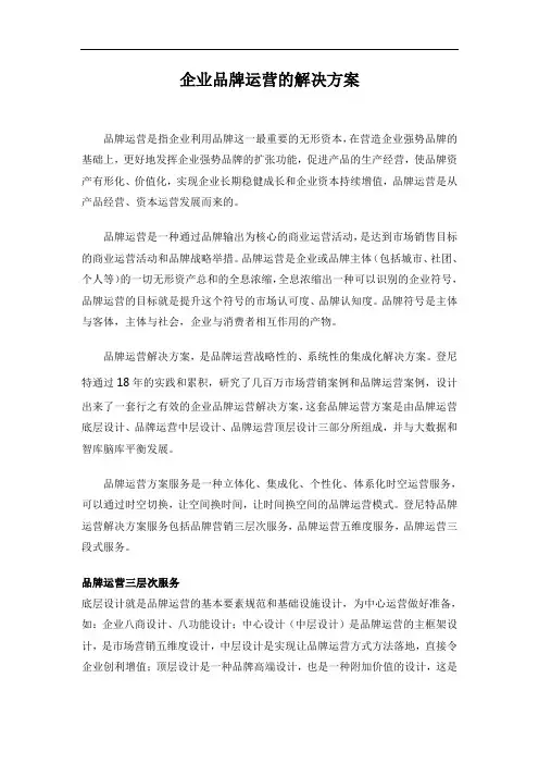 企业品牌运营的解决方案