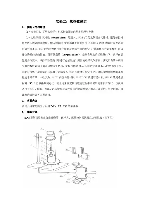 实验二：氧指数测定