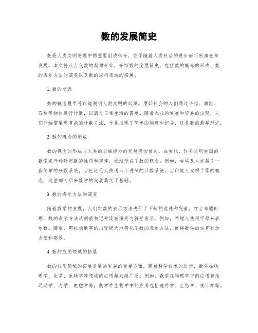 数的发展简史