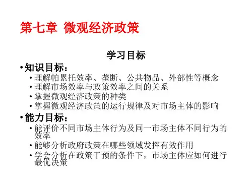 西方经济学第七章  微观经济政策