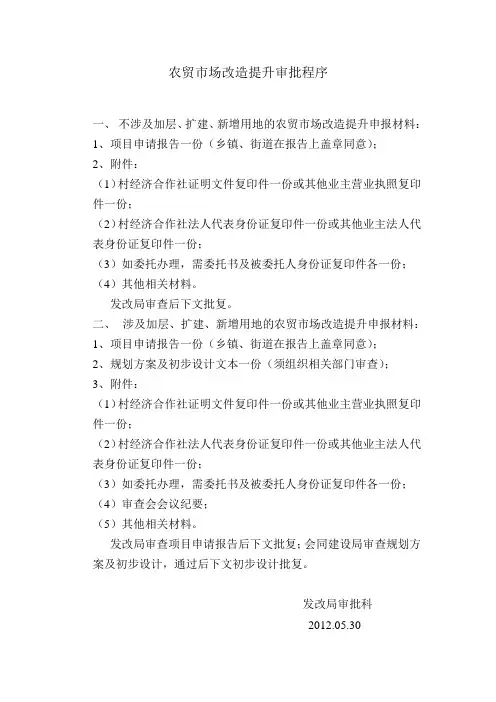 农贸市场改造提升审批程序