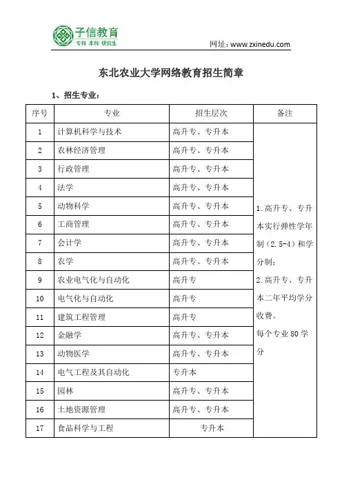 东农简章