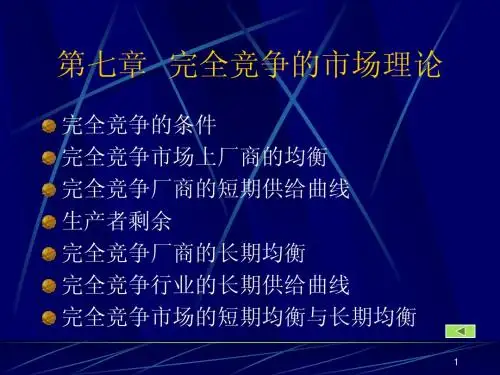 第七章 完全竞争市场理论