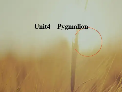 最新-2021学年高中英语选修八课件：Unit4 Pygmalion 精品