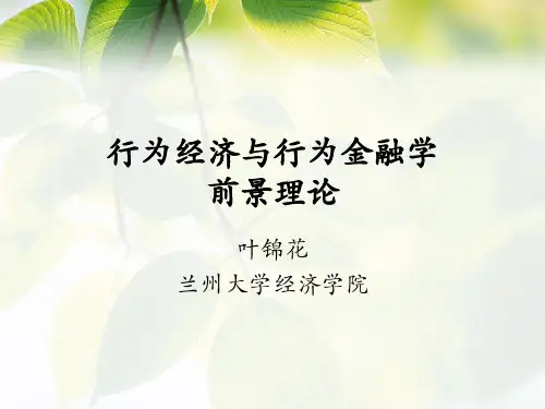行为经济与行为金融学前景理论