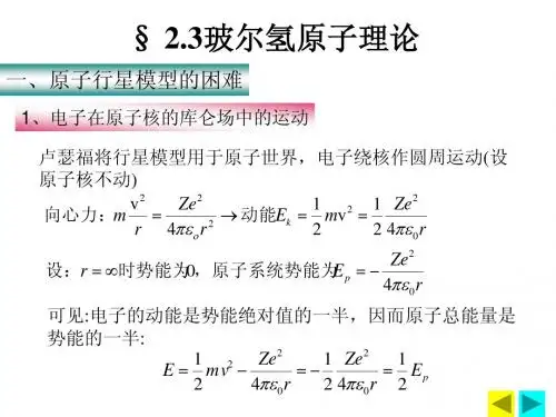 2[1].3波尔的氢原子理论