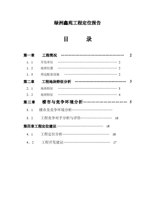 某地块项目定位报告 2