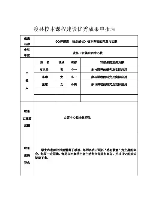 校本申报表