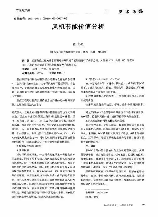 风机节能价值分析