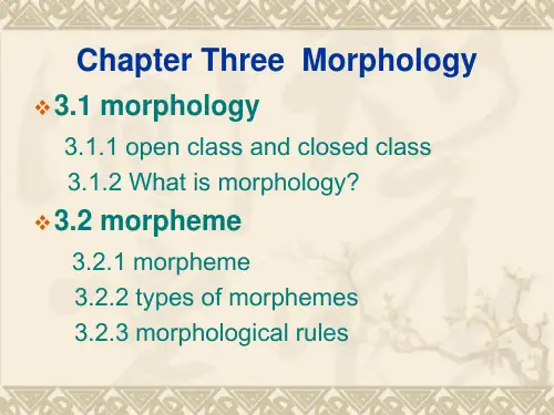 英语语言学 形态学 Morphology