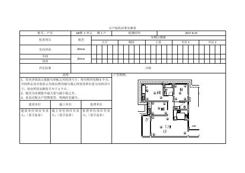 分户验收实测表