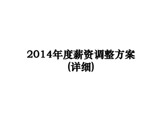 最新度薪资调整方案(详细)幻灯片