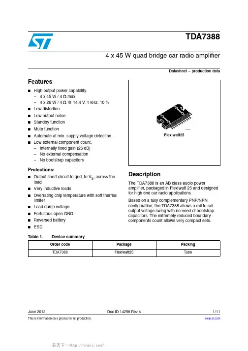 TDA7388, 规格书,Datasheet 资料