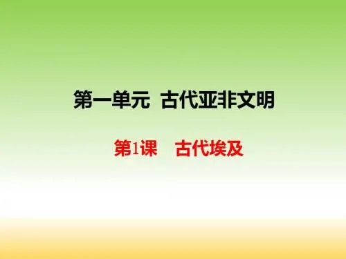 2018年秋人教部编版九年级历史上册课件：第一单元 古代亚非文明【精品】