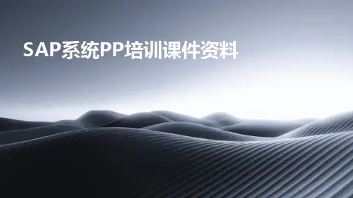 SAP系统PP培训课件资料