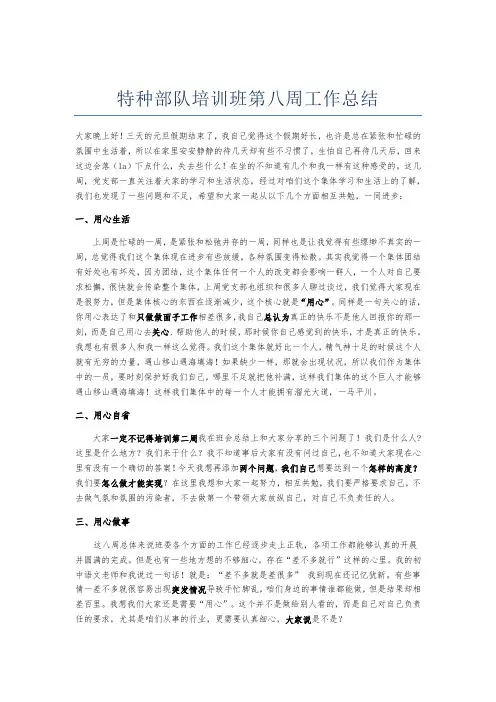 第八周工作总结