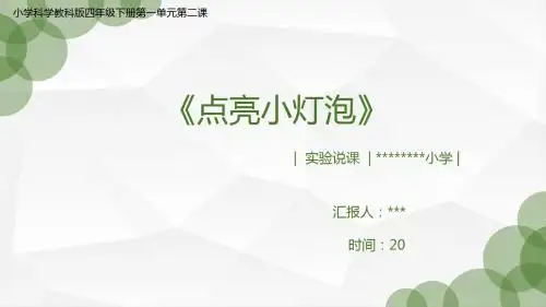 《点亮小灯泡》实验说课稿
