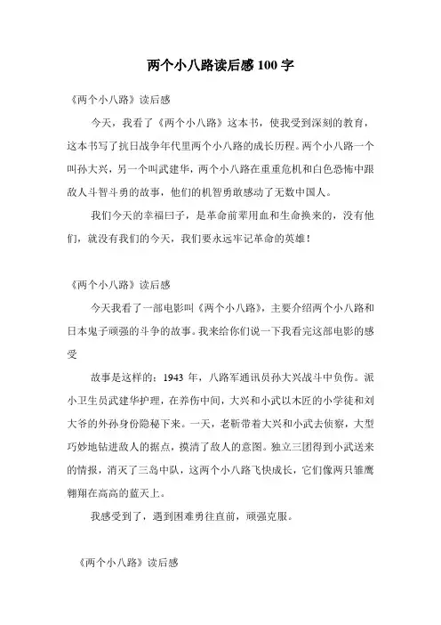 两个小八路读后感100字