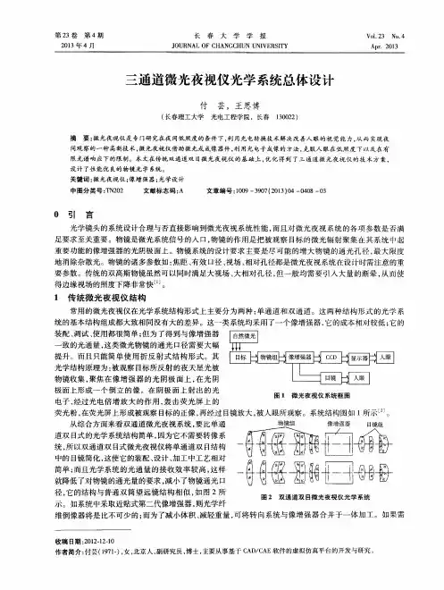 三通道微光夜视仪光学系统总体设计
