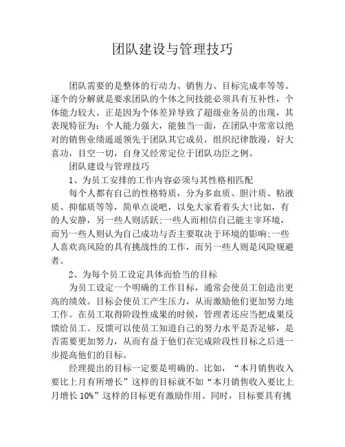 团队建设与管理技巧
