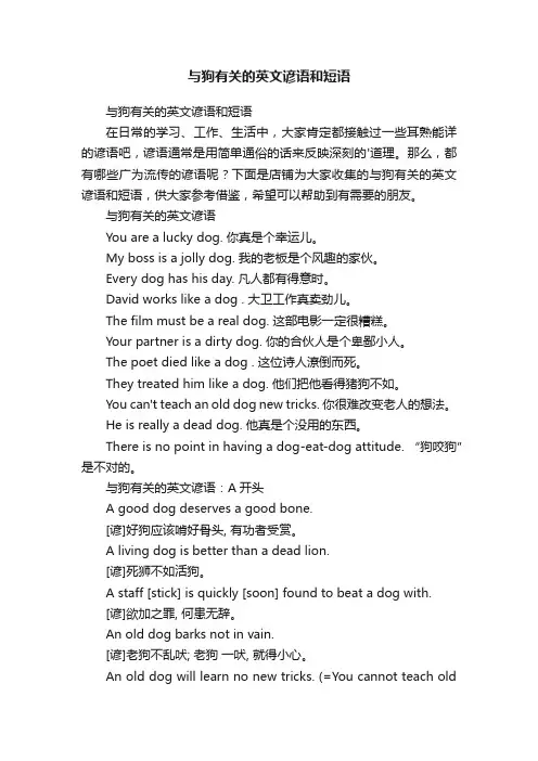 与狗有关的英文谚语和短语