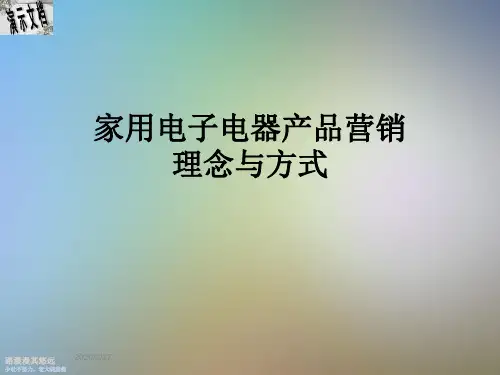 家用电子电器产品营销理念与方式