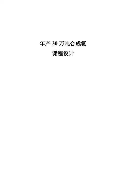 年产30万吨合成氨课程设计课件