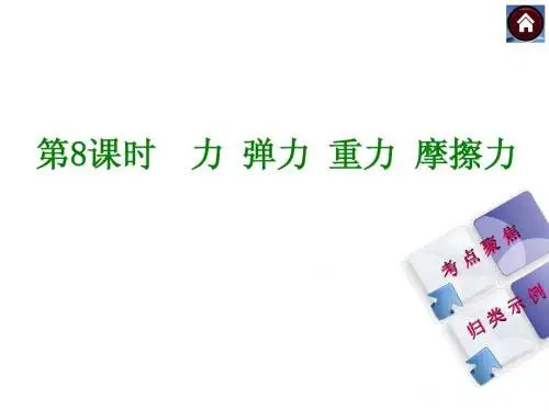 【(人教版)2015中考物理中考总复习课件】第8课时+力+弹力+重力+摩擦力