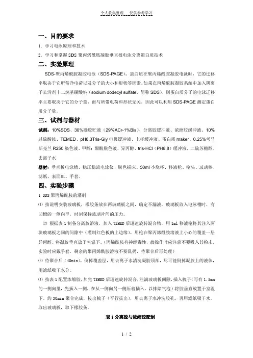 聚丙烯酰胺凝胶电泳