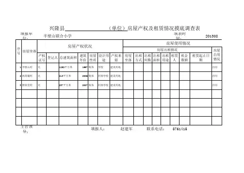 房屋产权及租赁情况调查表