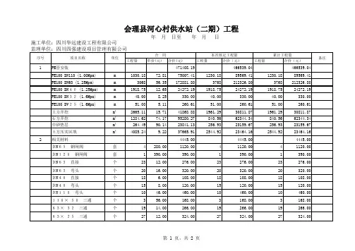 工程明细表
