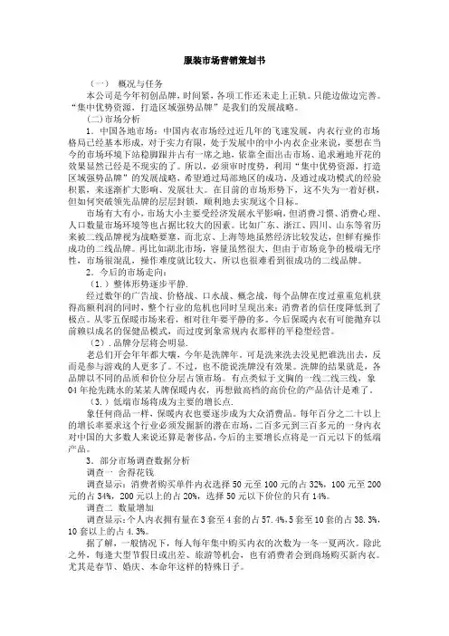 服装市场营销策划方案