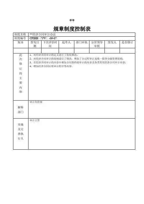 经济合同审计办法