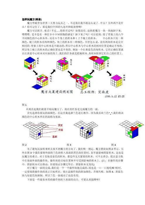 常见三阶魔方公式说明汇总