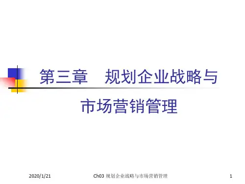 市场营销学03 规划企业战略与市场营销管理.ppt