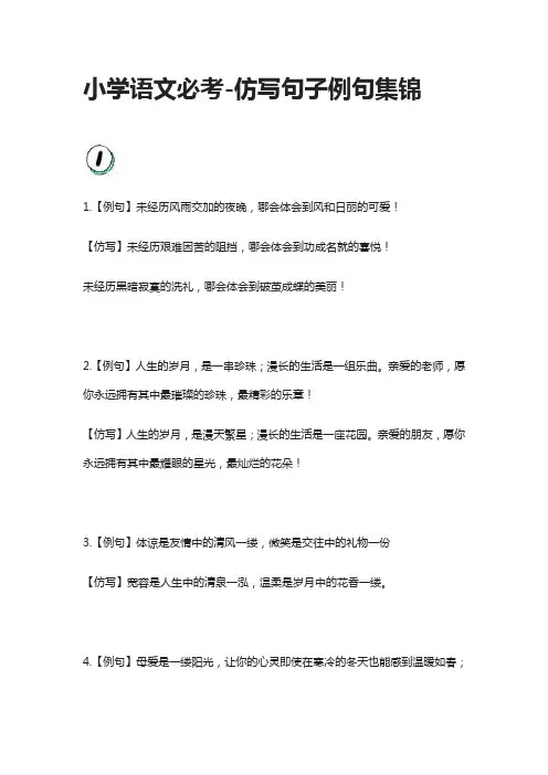 小学语文必考-仿写句子例句集锦