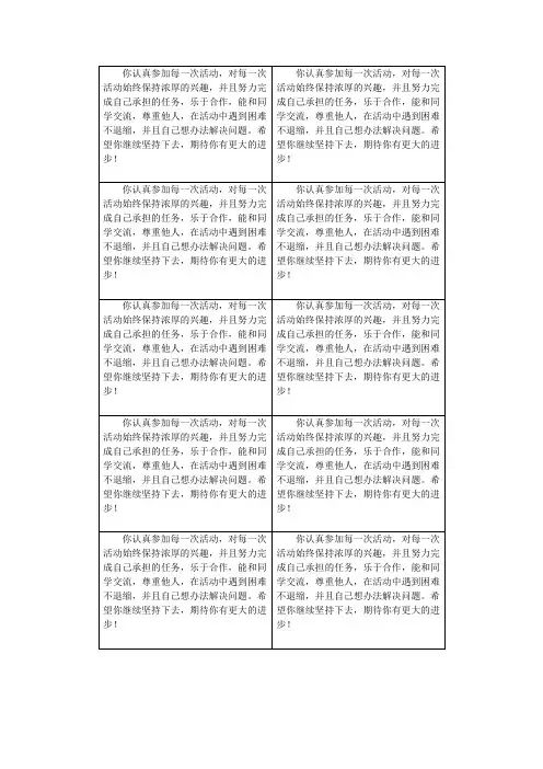 综合实践评语