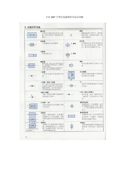 丰田2007卡罗拉电路图符号标识详解