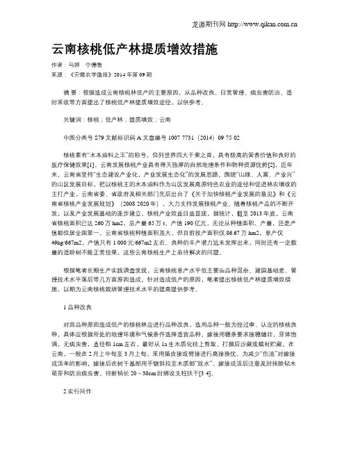 云南核桃低产林提质增效措施