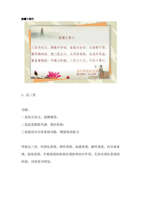 拔罐十要穴