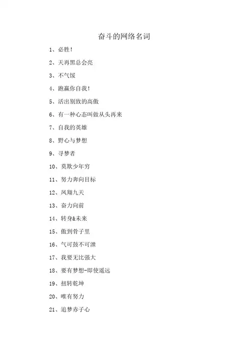 奋斗的网络名词