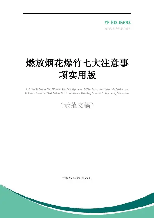 燃放烟花爆竹七大注意事项实用版