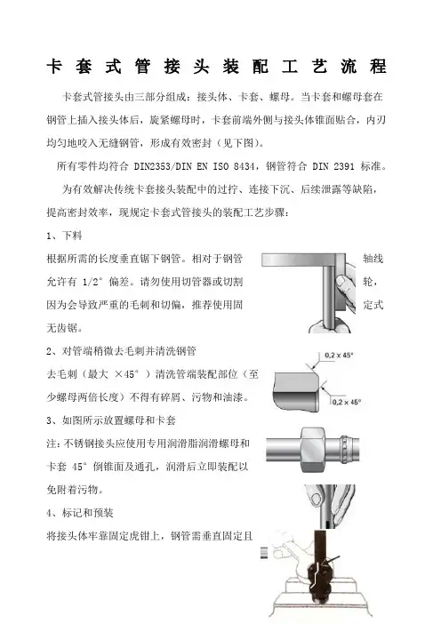 卡套式管接头装配工艺流程