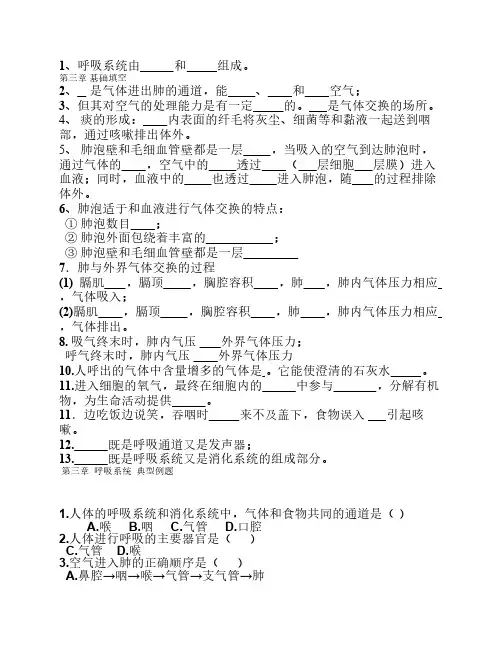 第三章 人体的呼吸